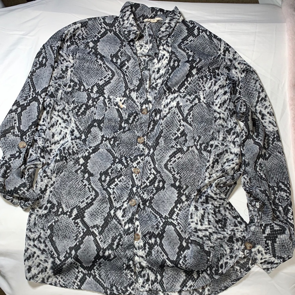Snake skin print blouse